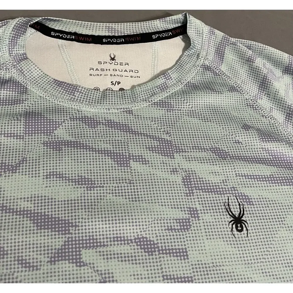 Spyder Rash Guard Mens Small S UPF 30 Short Sleeve Surf Shirt
